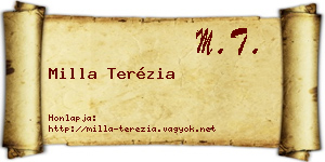 Milla Terézia névjegykártya